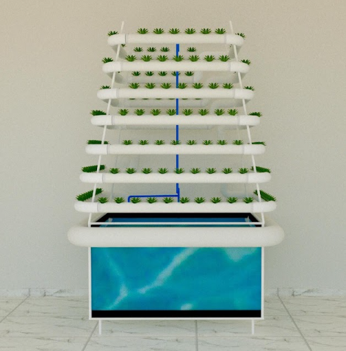 Pyramid-shaped  hydroponic device- جهاز الزراعة المائية  هرمي الشكل